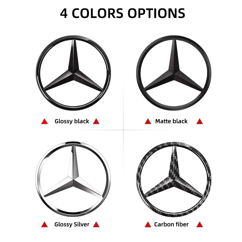 1pcs 52mm 57mm Car Steering Wheel Badge Emblem Sticker Auto Styling For Mercedes Benz AMG A B C E S Class GLC GLK GLE GLA CLA