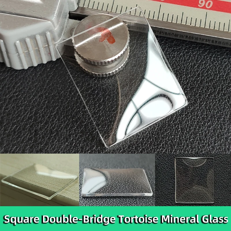 Verre minéral tortue carré à Double pont, 20.55x17.5mm, cristal de montre pour réservoir Cartier, couvercle d'objectif de remplacement en verre minéral