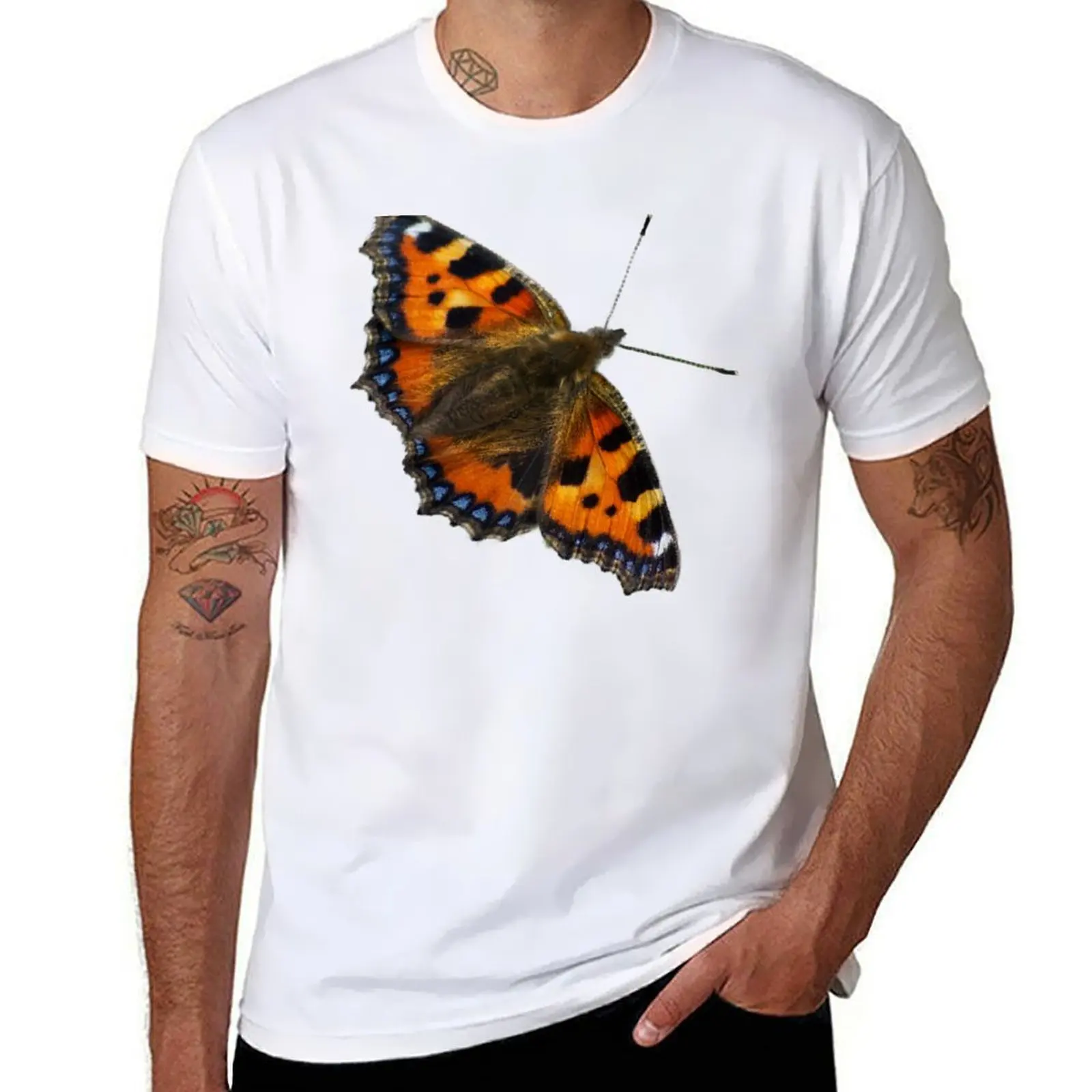 

Tortoiseshell butterfly from Dove Stone Reservoir Sep-2020 T-Shirt man tshirt cotton t shirt man T-Shirt