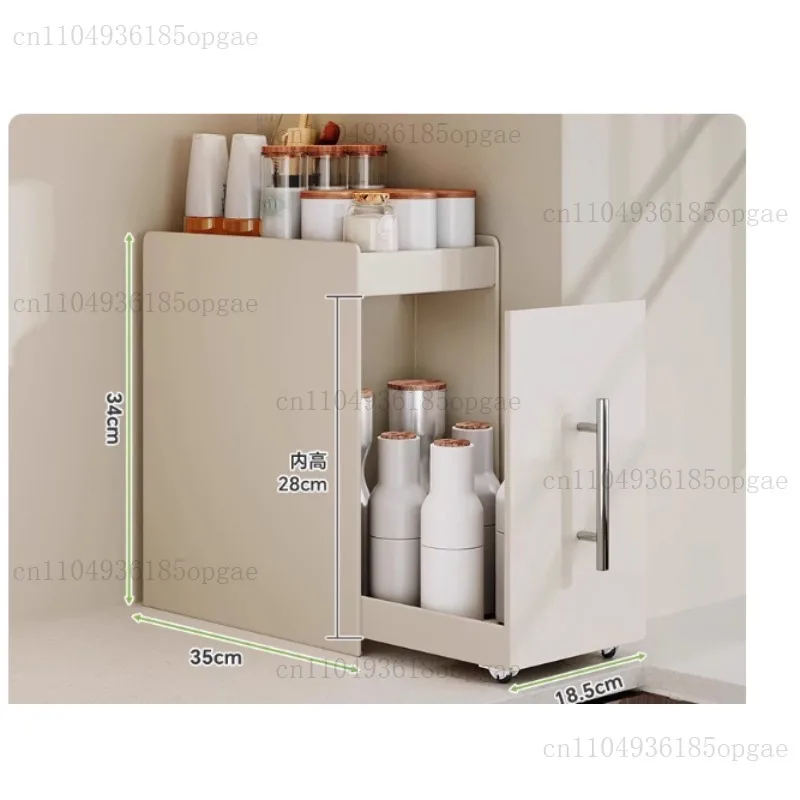 Pull-out Multi-layer Shelves, Kitchen Materials, Countertops, Storage Cabinets, Shelf Boxes, Narrow Edges