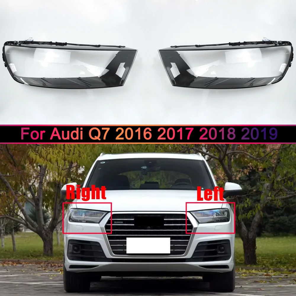 

For Audi Q7 2016 2017 2018 2019 Headlamp Transparent Cover Lamp Shade Headlight Shell Lens Plexiglass Replace Original Lampshade