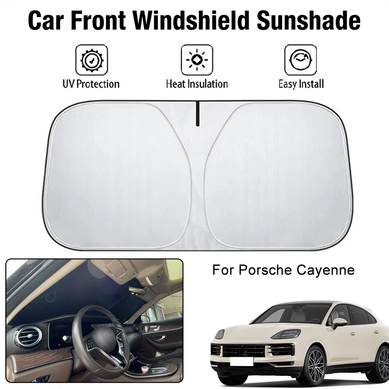 

Солнцезащитный чехол на лобовое стекло автомобиля для Porsche Cayenne, защита от ультрафиолета, теплоизоляция, аксессуары для защиты от солнца в салоне автомобиля