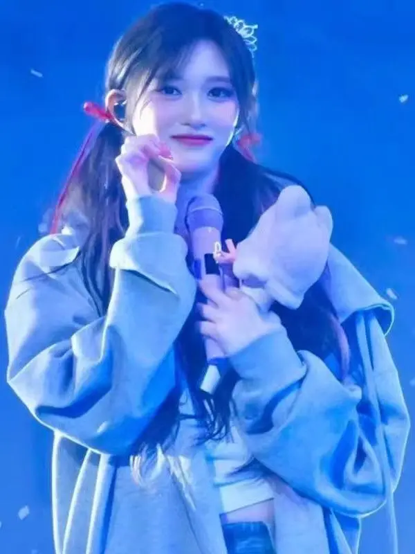 

Флисовая куртка-кардиган на молнии для концертов IVE, свободный крой, из органического хлопка, с длинными рукавами, с капюшоном, в корейском стиле