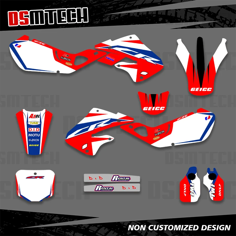 

DSMTECH Motorfiets Nieuwe Team Achtergrond Stickers Grafische Decals Kit for Honda CR125 1998 1999 CR250 1997 -1999 Cr 125 250