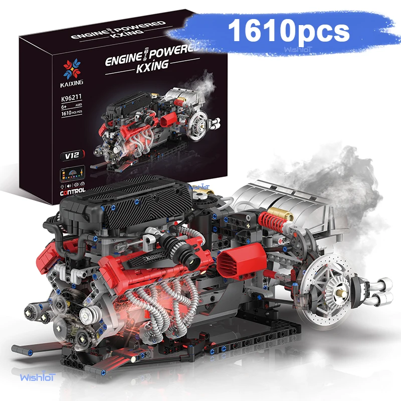 

K96211 имитация двигателя суперкара V12, модель 1610 шт., блоки, строительство, Briques Bausteine, детский продвинутый подарок, игрушки
