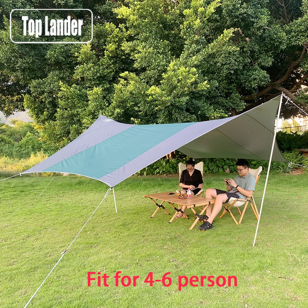 

Ultralight Camping Tent Tarp Waterproof Large Hammock Rain Fly Sun Shelter Portable Awning Tent Beach Shade with Pegs Ropes