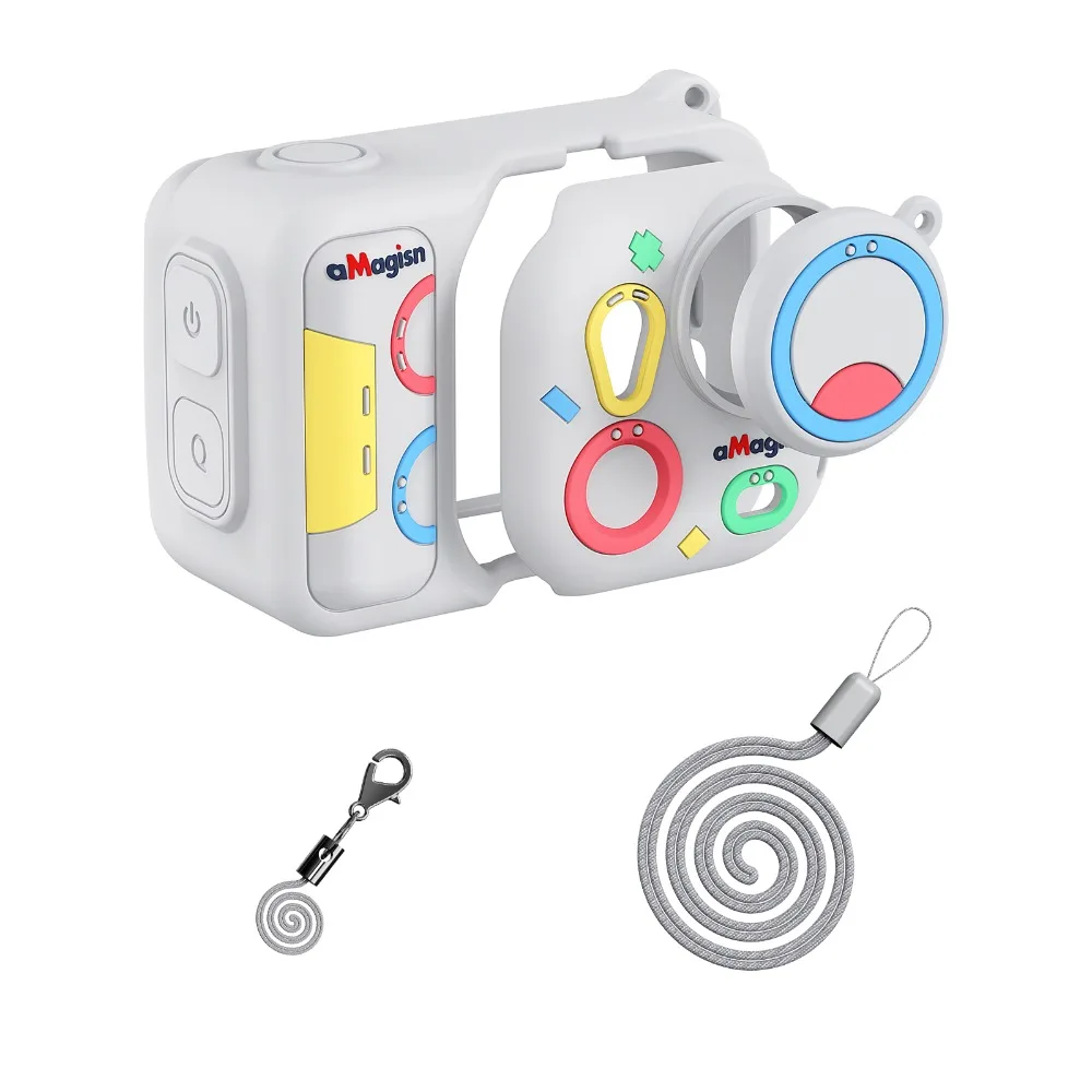 

Silicone Protective Case Coloful Scratch-proof Camera Protector Full Coverage With Anti-lost Rope Lens Cap for Insta360 Go Ultra