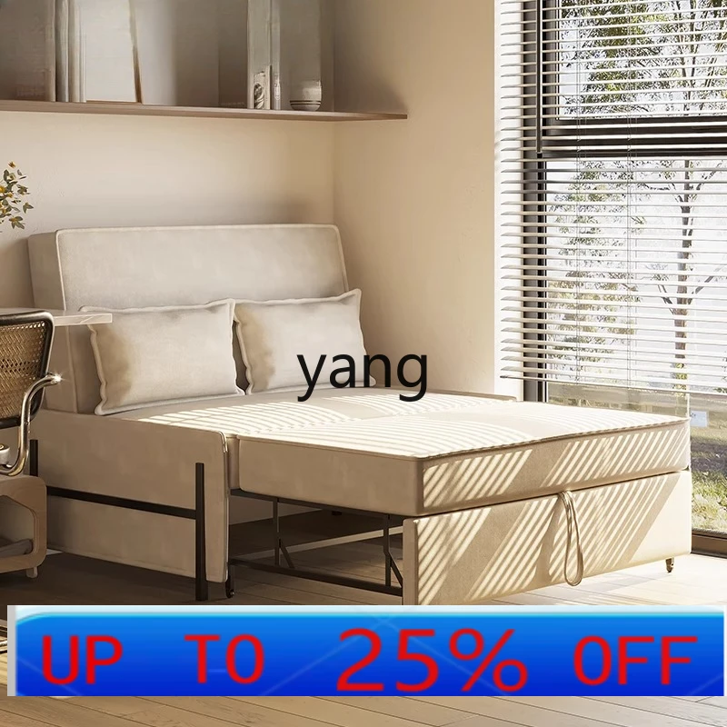 

LH small apartment folding sofa bed living room storage multi-functional home retractable fabric sofa