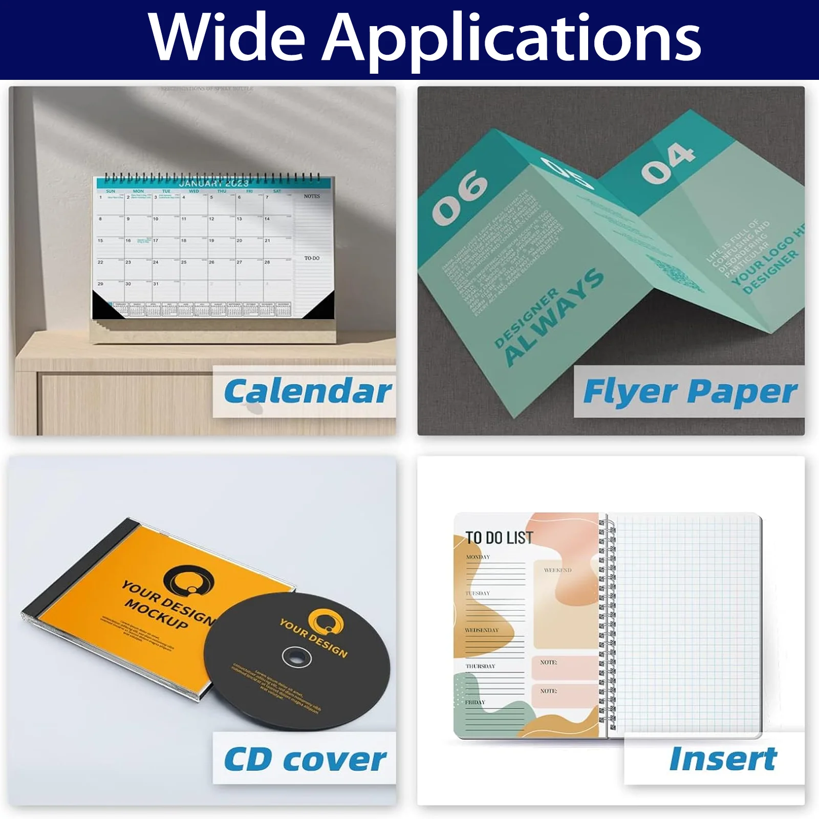 HUSPER 50 Sheets Double-Sided Glossy Printing Paper A4 Size, 8.3×11.7 Inches Photo Printing Paper/Copy Paper 120Gsm