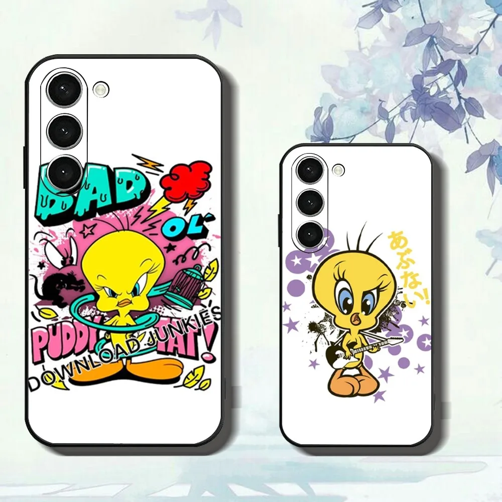 T-tweety B-Bird Caroon cute Phone Case For Samsung Galaxy A52 A12 A51 S21 Edge S22ULTRA S23 S20LITE Plus ultra Black Cover