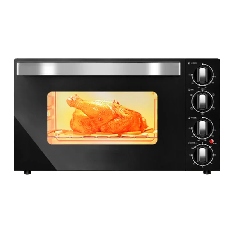 Electric Oven Household 42L Rotary Barbecue Independent Temperature Control and Explosion-proof Door for Upper and Lower Pipes