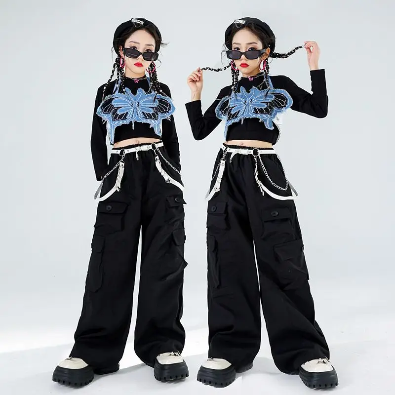 Hip Hop Street Dance Children'S Trendy Clothing Boys Loose Jacket Cargo Pants Girls Jazz Dancing Outfits Stage Costumes