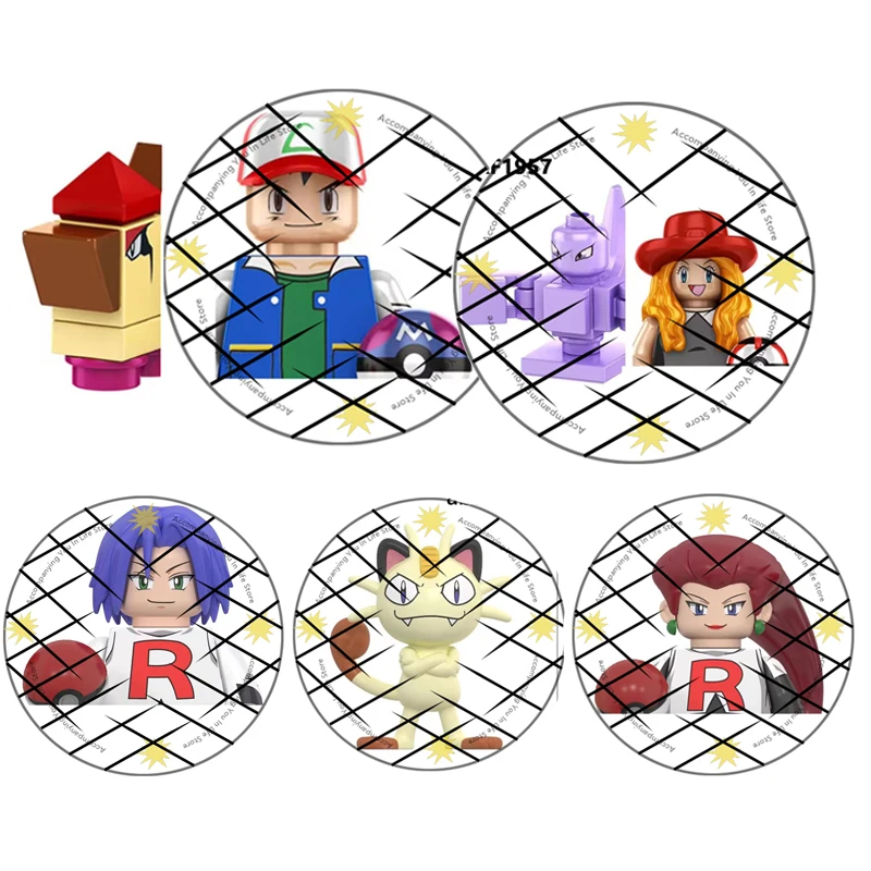 100.000 Volts Treinador de Pets, Ornamento, Blocos de Construção Charizard, Captura de Pets, Mini Figuras de Ação Ash Ketchum, Misty, Serena, Brinquedos