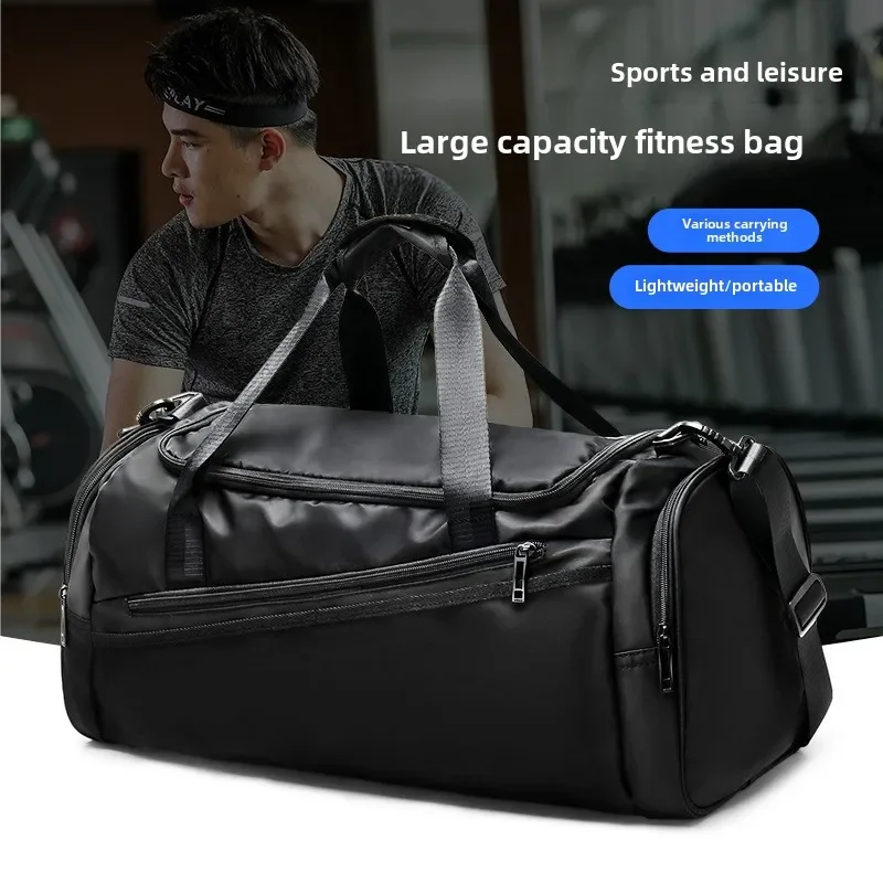 Bolsa de gimnasio deportiva, bolsa de lona de viaje con compartimento para zapatos para hombres y mujeres, bolsas de lona plegables ligeras de 40L, bolsas de entrenamiento de viaje