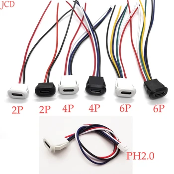 3 adet C tipi konnektör tip-c ile kart toka kadın 5A yüksek akım hızlı şarj Jack Port USB-C şarj priz 6pin USB