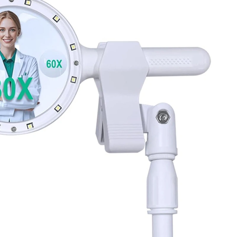 Magnifying Glass With Light,30 X 60 Times Rechargeable Large Lens,12 LED 3 Modes Lighting Magnifier For Elderly, Reading