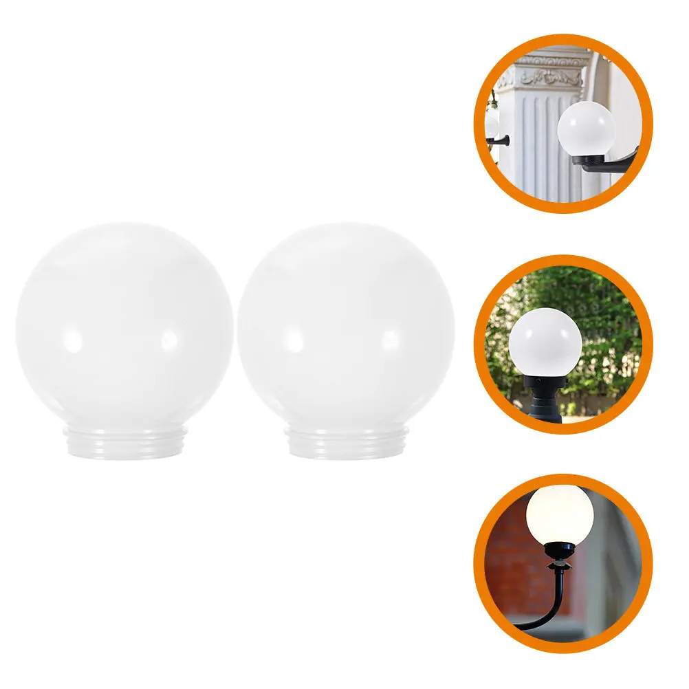 

2Pcs Acrylic Globe Lamp Shade Round Ball Light Cover for Ceiling Wall Chandelier Outdoor Patio Porch Street Lamp Modern