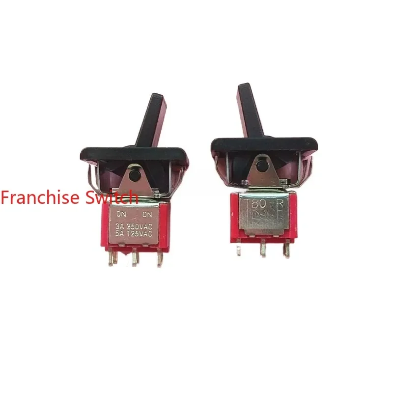 

10PCS Button switch R8017-P14 six-foot two-gear 3A toggle flat handle T80-R