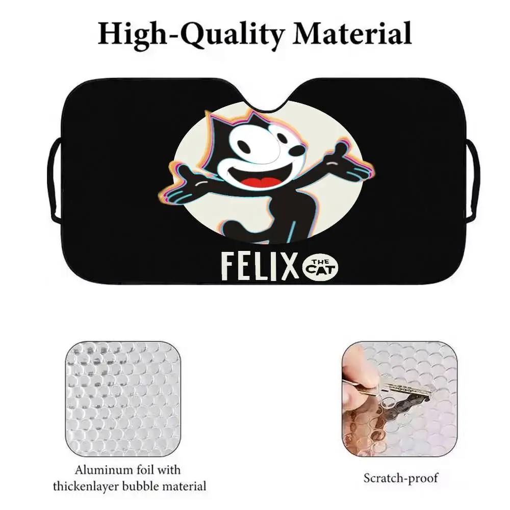 Pare-soleil de voiture f-felix, dessin animé drôle, mignon c-cat, Protection Anti-UV, pare-soleil avant pour l'intérieur du véhicule