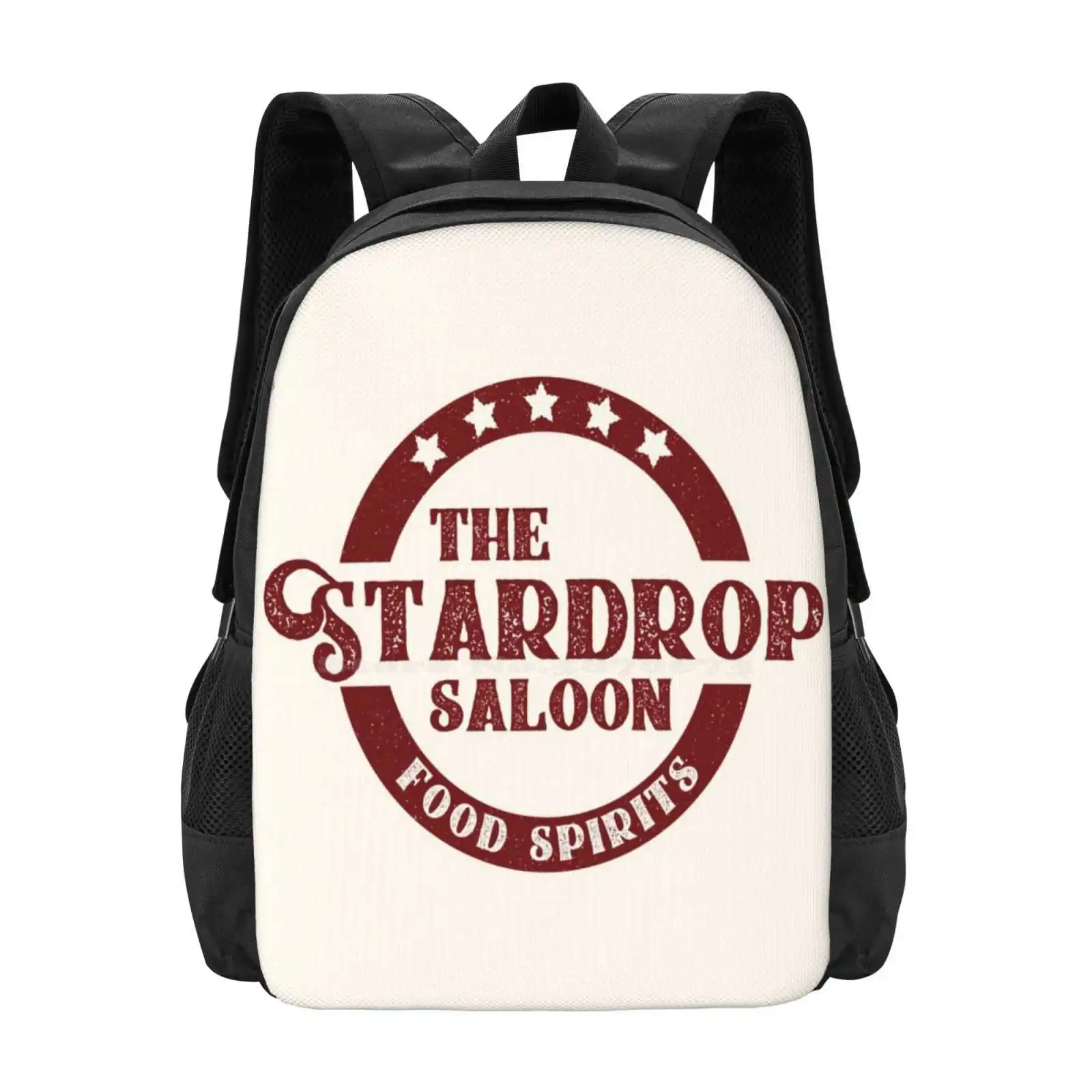 The Stardrop Saloon Pub Logo | Stardew Valley | Burgundy Logo Pattern Design Laptop Travel School Bags The Stardrop Saloon