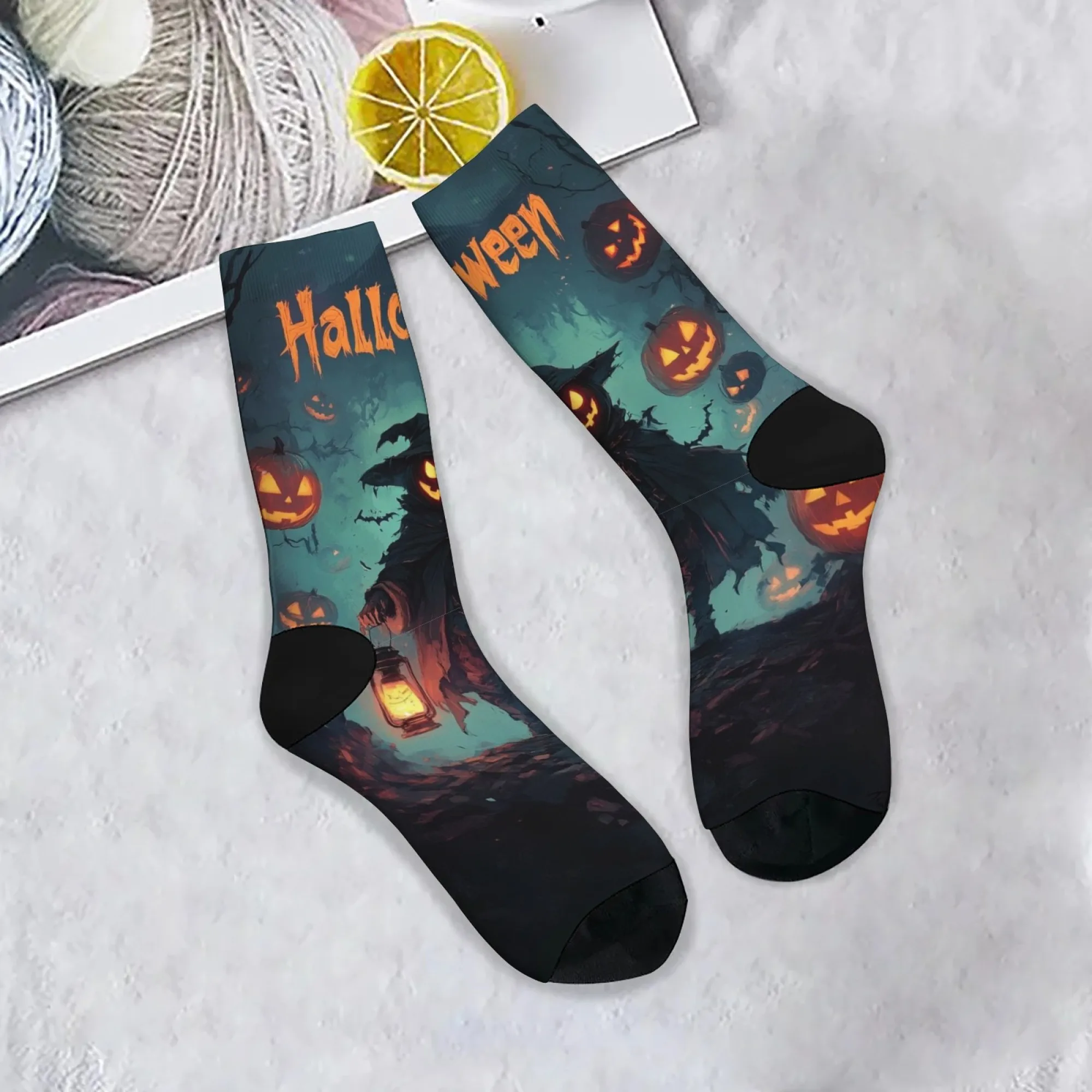 Jack-o'-Laterne Monster Lustige Herrensocken Halloween Neuheit Happy Socks Geschenk Retro-Stil Mode Weiche warme rutschfeste Freizeitsocken