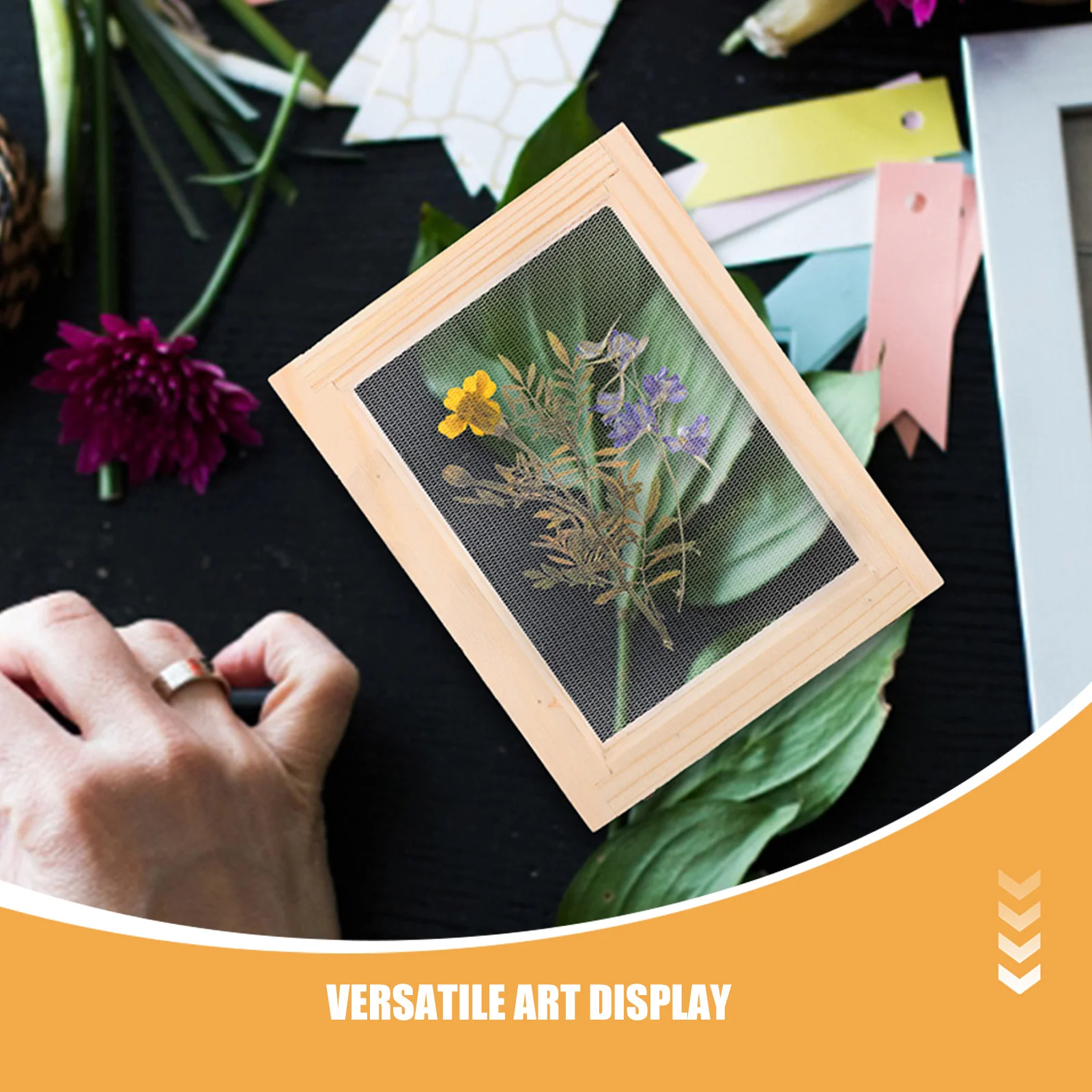 4Pcs 나무 메쉬 스크린 프레임 - 유치원 미술 프로젝트를 위한 피부 친화적인 DIY 종이 제작 금형 10x13x2.2cm 색칠 프레임 도구