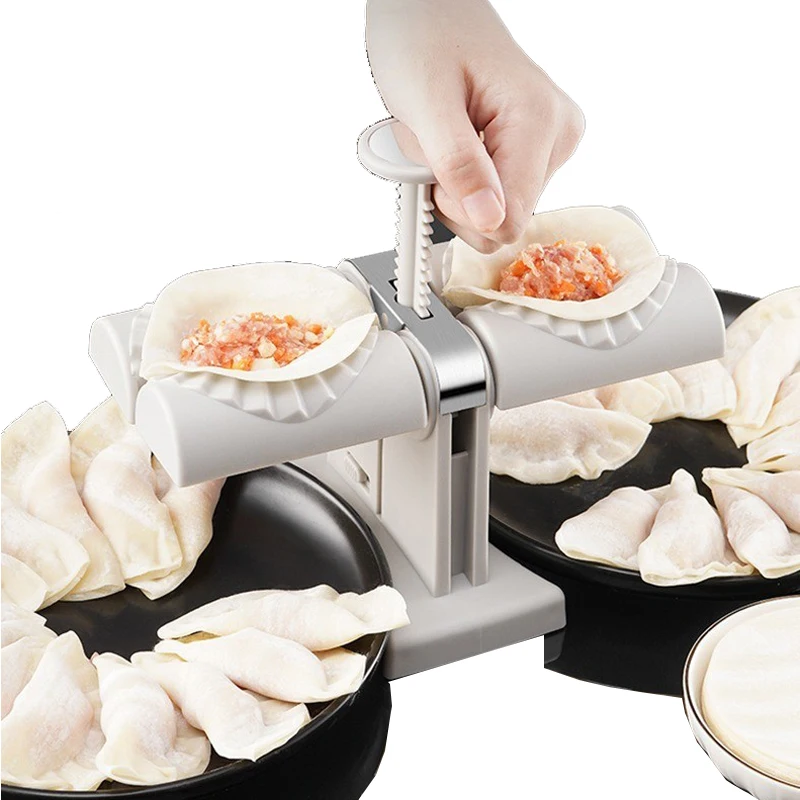 Automatic Dumpling Maker Mold Machine Double Head Kitchen Dumpling Making Tool Artifact DIY Dumpling Mould Equipment