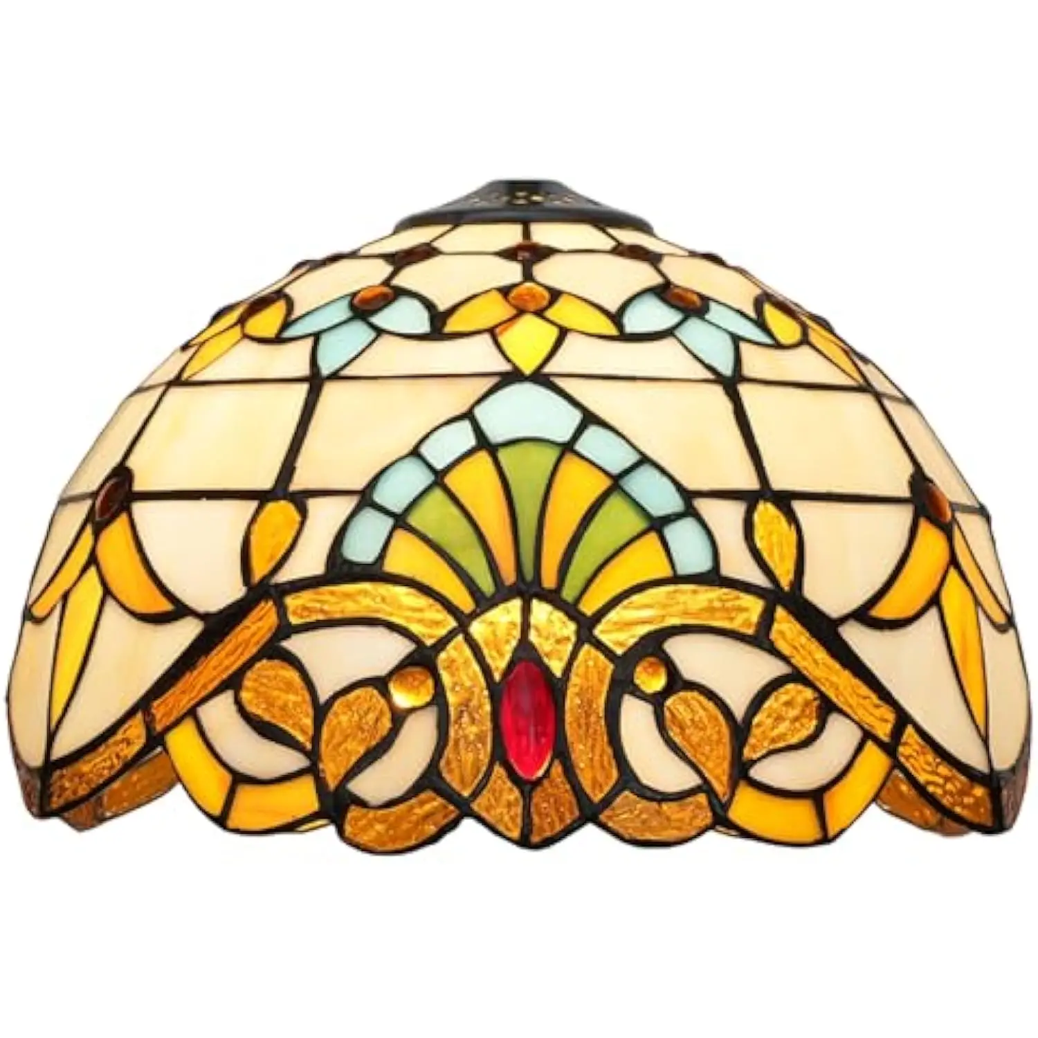 

12 Inch Stained Glass Lamp Shade Replacement Only Tiffany Style Baroque Lampshade Retro Pastoral Lamp Cover Accessories Fit for