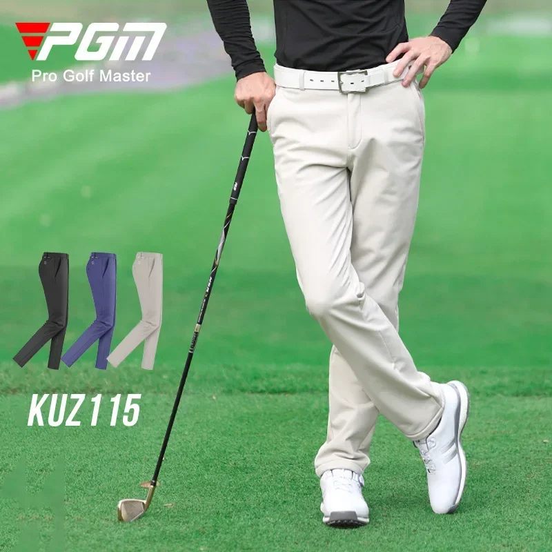 PGM Autumn and Winter Golf Clothing Men's Golf Pants Waterproof Plush Pants Thickened Warm Pants