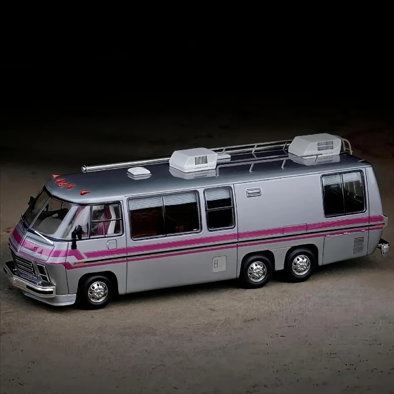 MK Miniaturas Diecast escala 1/64 GMC Motorhome RV modelo de carro resina GMC Motorhome modelo de carro de brinquedo coleção estática ornamento