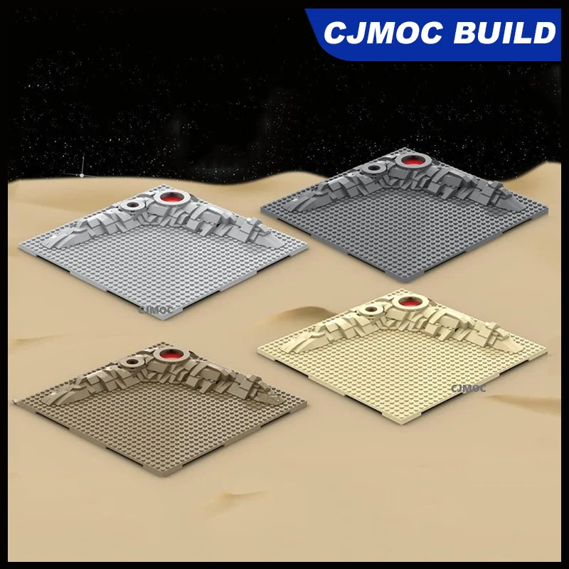 265pcs MOC Classic Space Series Brickbuilt Crater Baseplate Model Technology Brick Assembly DIY Toys