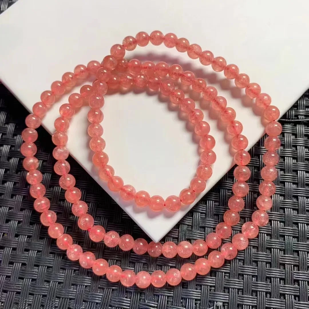 4.8MM Natural Red Lace Agate Triple Circle Bracelet Fashion Crystal Quartz Gemstone Jewelry Reiki Healing Gift For Women 1pcs