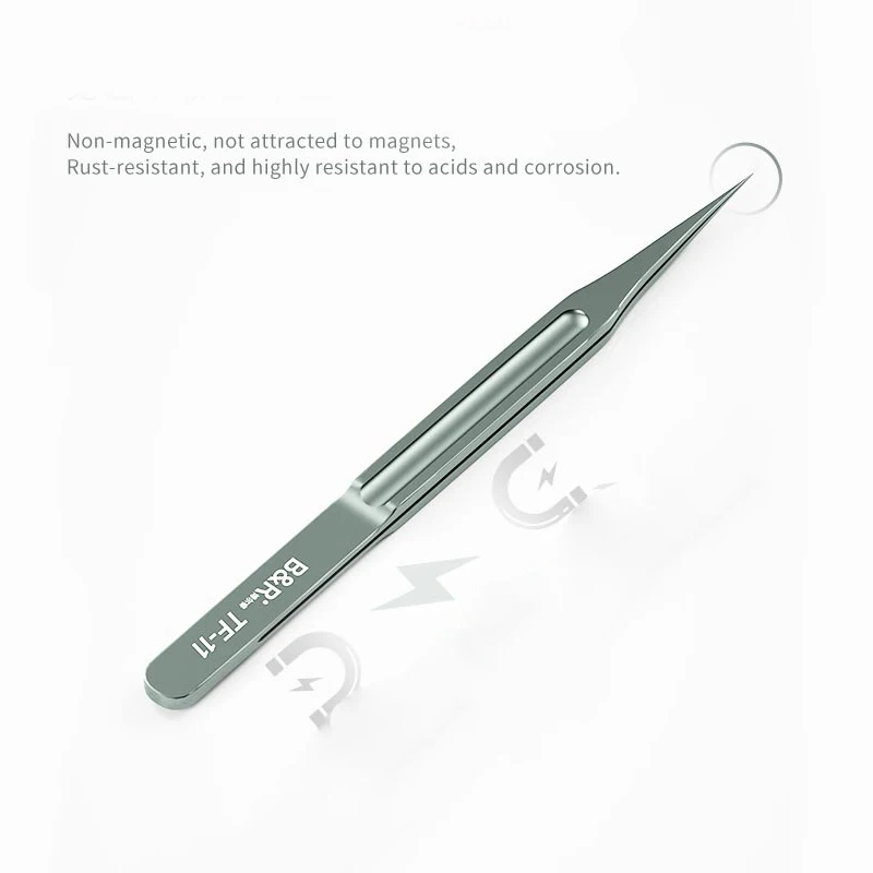 B&R TF-11 TF-15 Microblade Series Titanium Alloy Macro Tweezer Corrosion Resistant Precision Pure Hand-polished Forceps Fly Line
