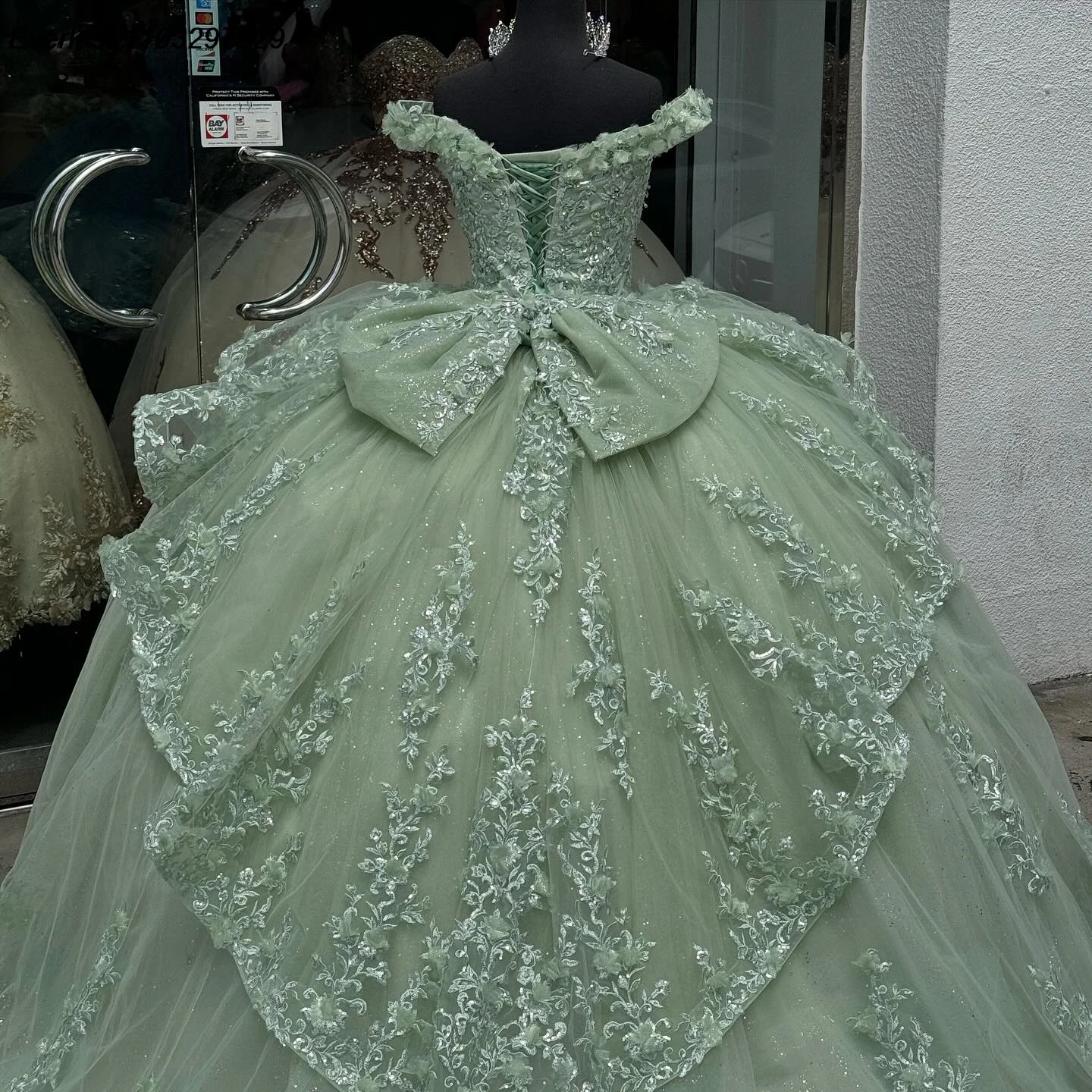 EVLAST-Vestido De quinceañera con purpurina, Apliques De encaje brillantes con cuentas, corsé escalonado con lazo, dulce 16, 15 años, QD1051