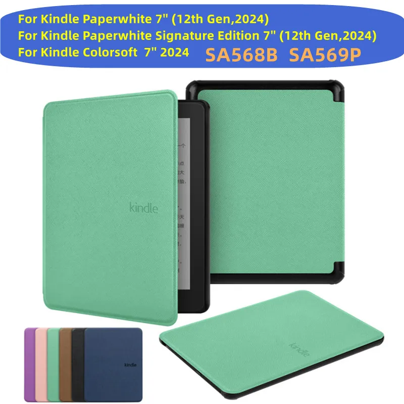 

Магнитный чехол для 7-дюймовой Kindle Paperwhite 12-го поколения 2024 Colorsoft Signature Edition 12th 7 дюймов SA568B SA569P Ebook Sleep Smart Cover