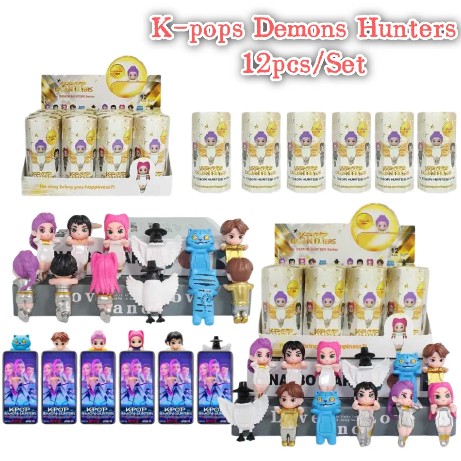 

Горячие Kpop Охотники на демонов, забавные случайные слепые коробки, игрушки, аниме, периферийные устройства, компьютерные настольные украшения, статуя, куклы, фанаты, рождественские подарки