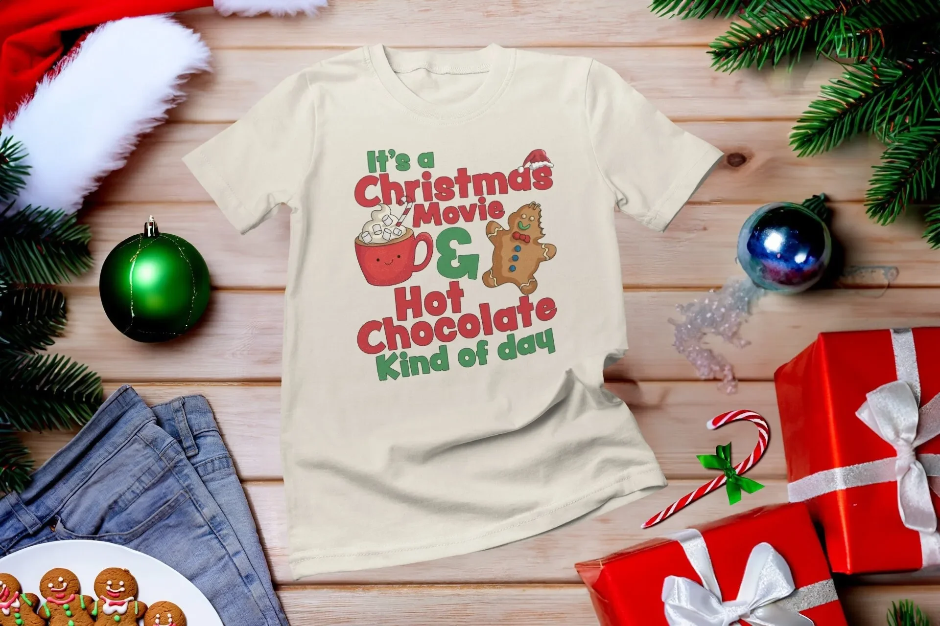 It s A Christmas Movie and Hot Chocolate Kind Of Day T Shirt Cocoa Movies