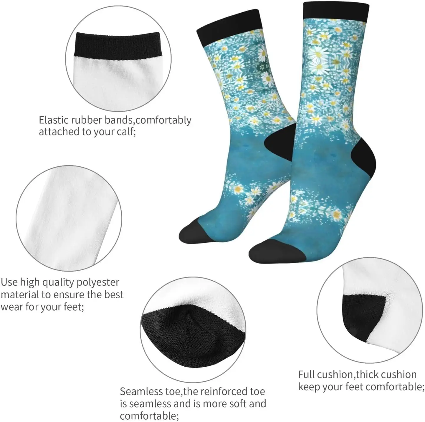 طباعة زهور اللافندر الأرجوانية للرجال باللون الأرجواني ™ s، جوارب شتوية دافئة عتيقة للنساء، جوارب سميكة ناعمة ومريحة