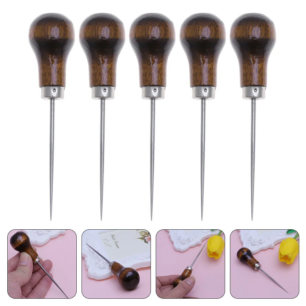 5 Pcs Gourd Steel Needle Awl Sewing Scratch Scribe Tool Cookie Decorating Biscuit Tools Repairing Awls