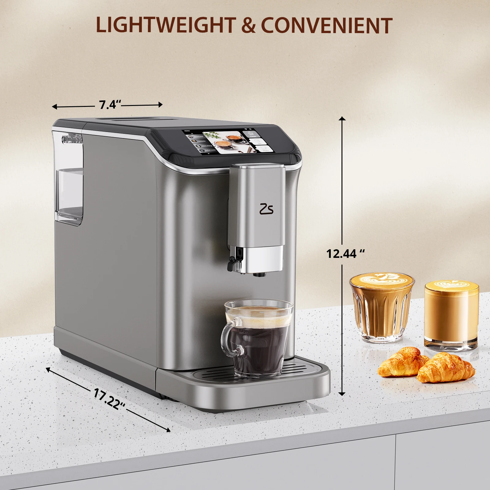 1Pcs Abs+Ps Fully Automatic Coffee Machine (Automatic Milk Frothing With Tft Screen High-End Model) 120V/60Hz/1350W/Us Standard