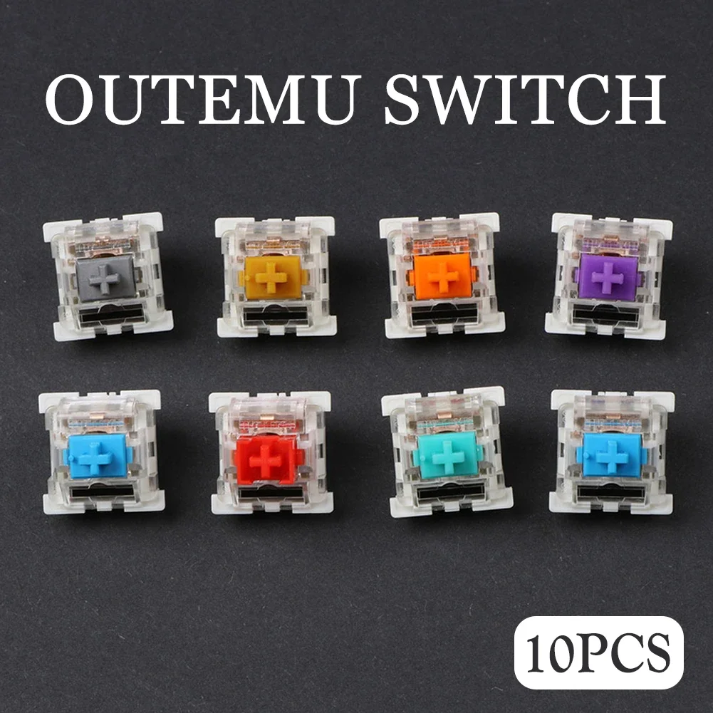 10Pcs Outemu Switch for Keyboard 3Pin Linear Tactile Clicky Silent Switches for Mechanical Keyboards Multi Colors Gaming Switch