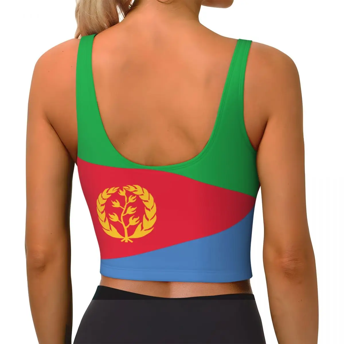 Yoga Vest Women Gym Sports Crop Tops Eritrea Flag Streetwear Workout Breathable Tank Top Female