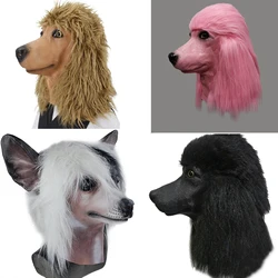 Poodle Dog Masks Latex Dog Overhead Movie Quality Animal Fancy Dress Party