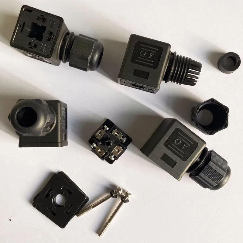 Hydraulic Solenoid Valve Coil Plug Electromagnet Connector Waterproof AC/DC24V-240V QY No Led Indicator Plug DIN43650A Ordinary