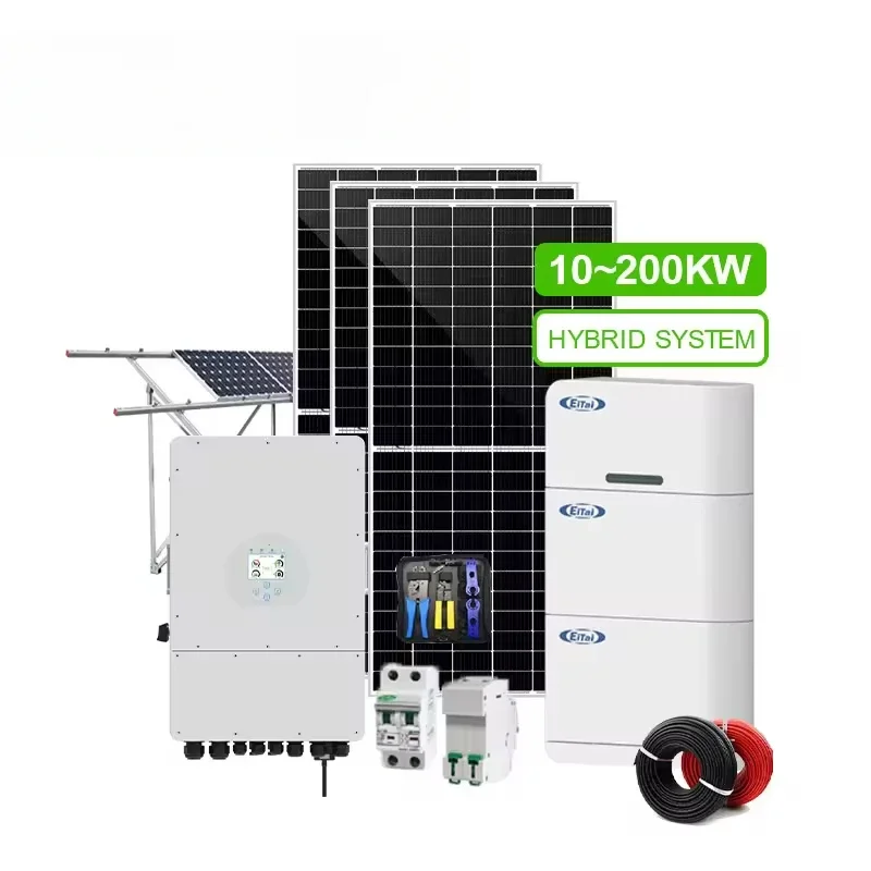 10 Kw 20Kw 25Kw 50Kw 3 Phase 3Phase Photovoltaic Roof Mounting Solar Panel 10Kw Hybrid Power Energy Storage System Complete 30Kw