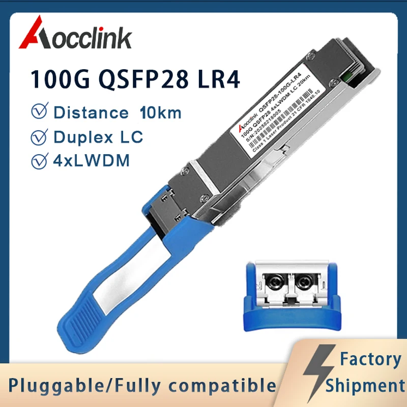 

100GBASE-LR4 QSFP28 1310nm 10km optic Transceiver Module LWDM4 10km Singlemode Duplex LC for Mellanox network card DDM support