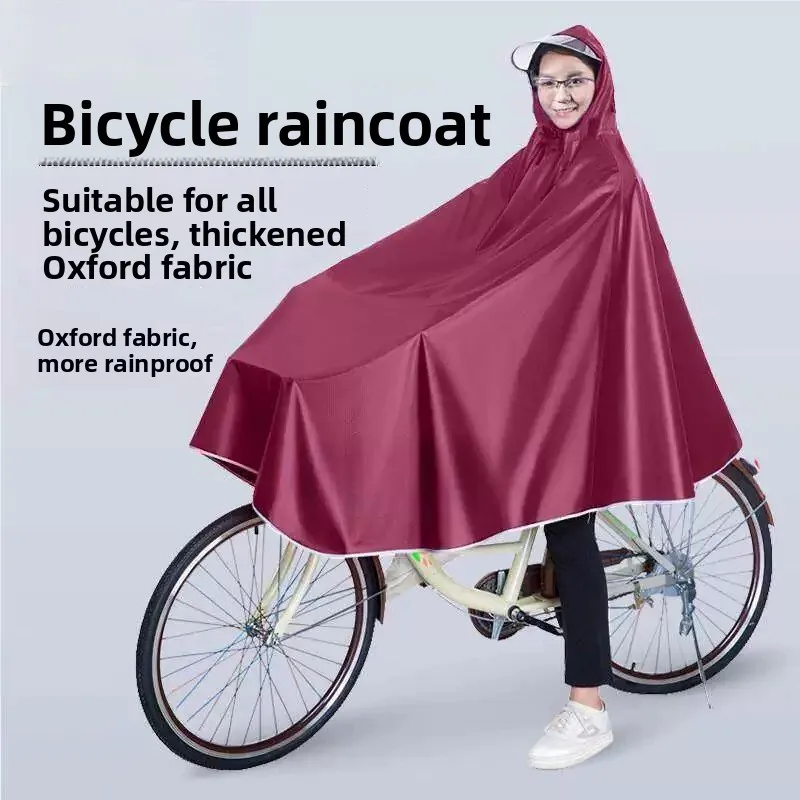 

Thickened Oxford Cloth Bicycle Raincoat Double Hood for Adult Single Rider Shared Bicycle Cycling Raincoat Unisex Adult Rain ...