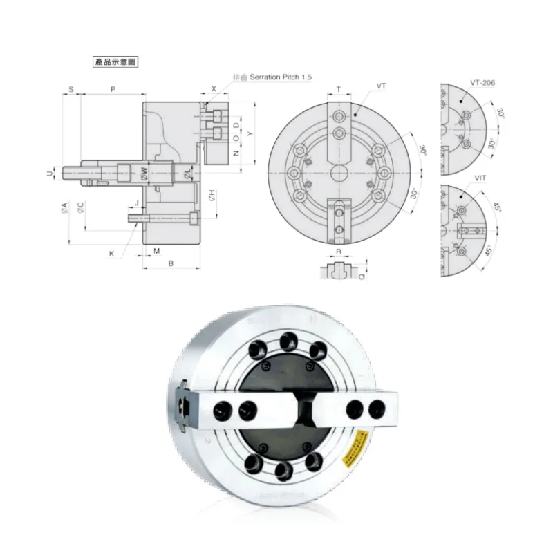 Through Hole Power ChuckAutoStrong Hydraulic Chuck Precision Material Machine Tool Accessories