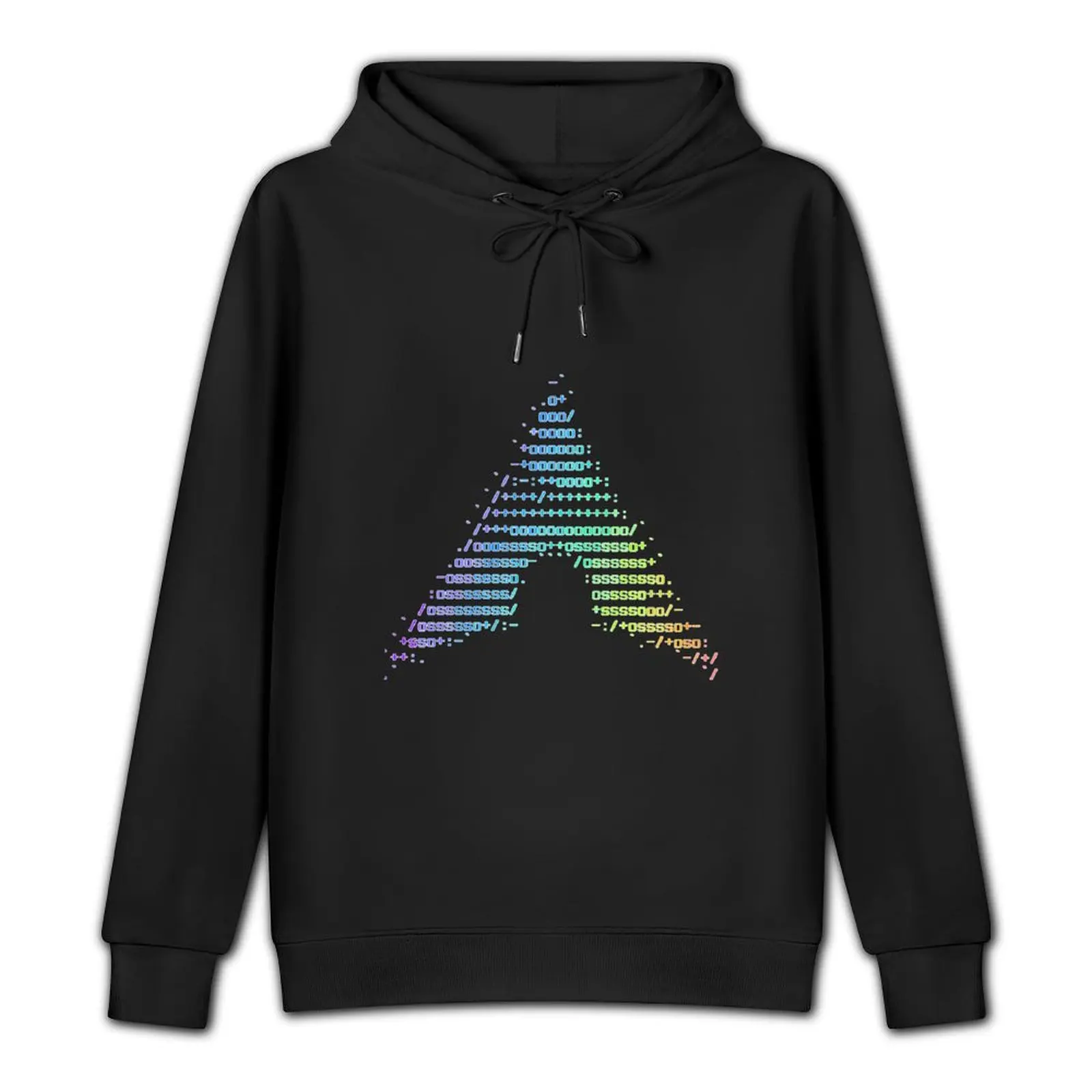 Arch-Linux-Rainbow-ASCII-Logo-- Pullover Hoodie autumn clothes men's clothing aesthetic clothing graphic hoodie