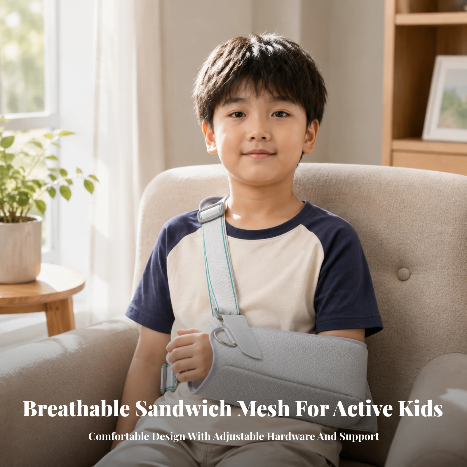 Pediatric Arm Sling Lightweight Arm Sling with Thumb Loop Brace Padded Gender-Neutral for Children, Injury Recovery